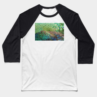 Peacock Feathers Abstract Baseball T-Shirt